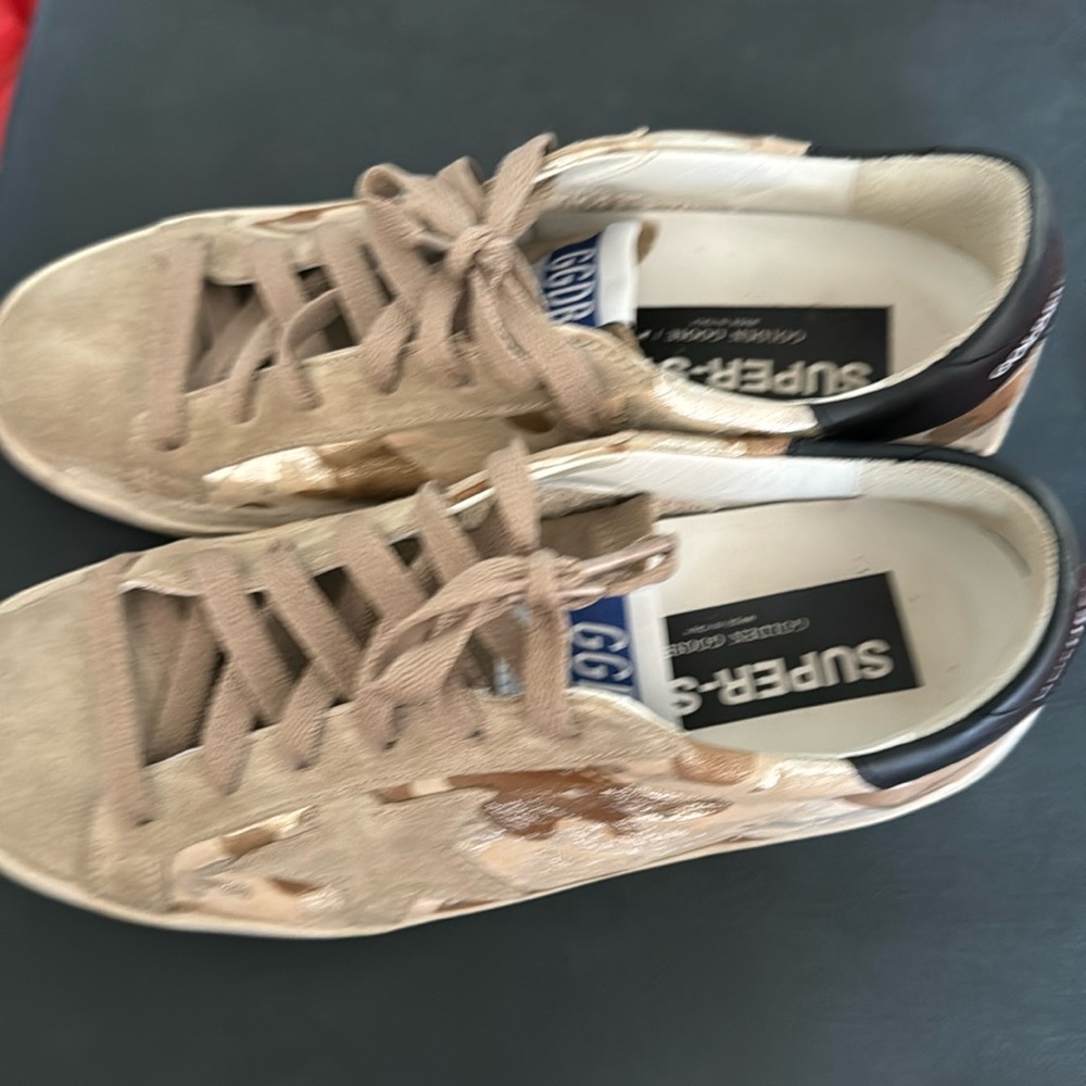 Golden Goose camouflage Italian leather casual walking shoes.